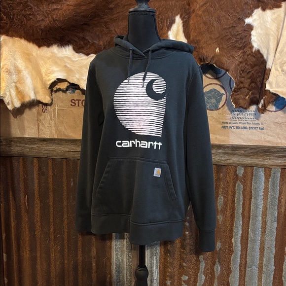 Carhartt Sweaters - Carhartt Black Pullover Sweatshirt with White Logo